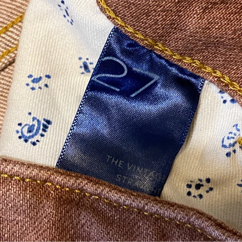 NWT Pilcro for Anthropologie The Vintage Straight Leg Jean-Washed Brown Rust 27 - Picture 13 of 16